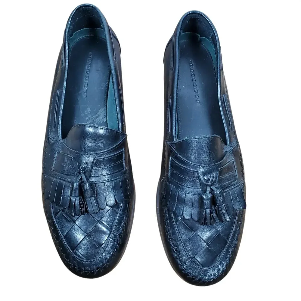Giorgio Brutini Aruba Black Leather Tassel Loafer Shoes Mens Size 11 M Moc Toe